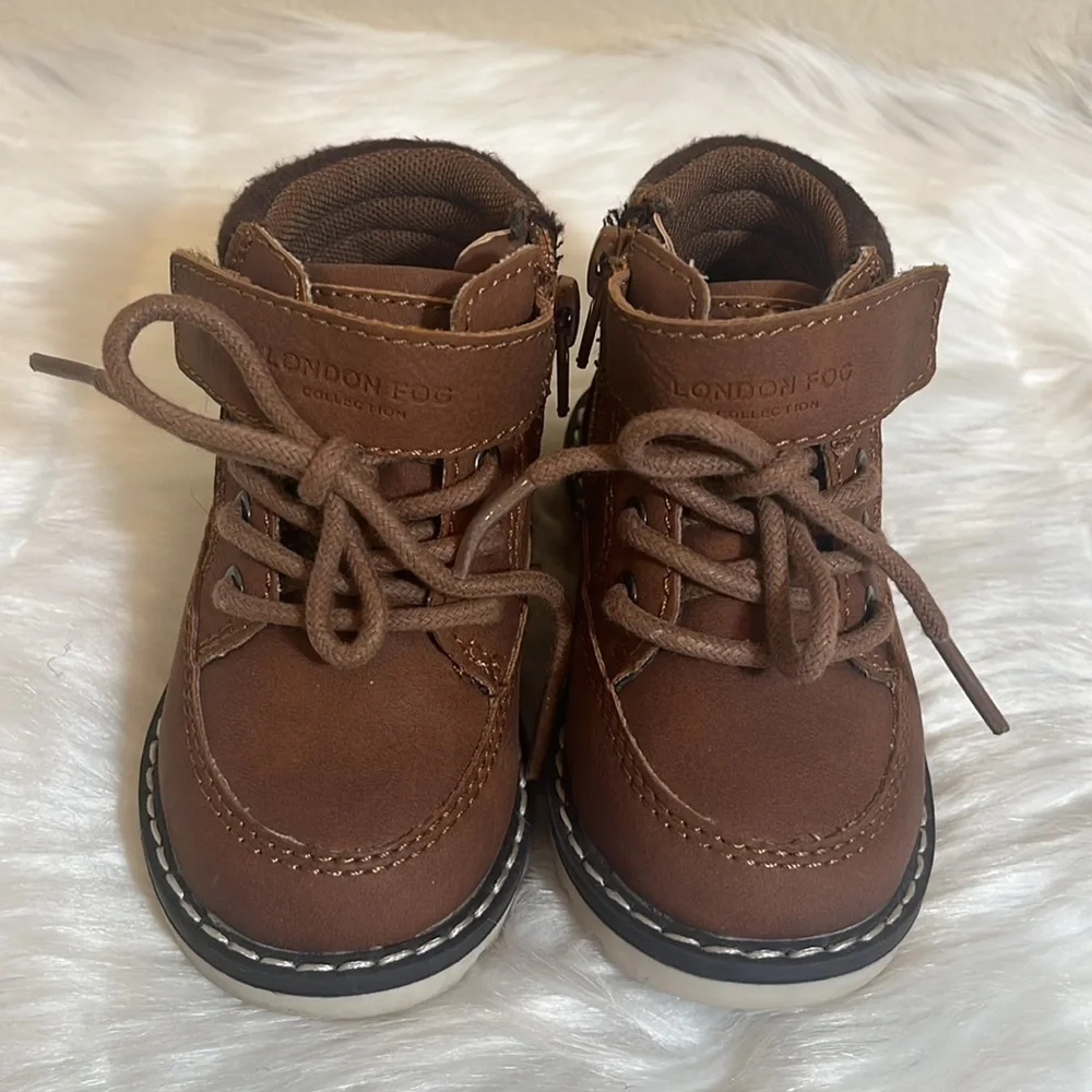 London Fog Brown Toddler Lace Boots